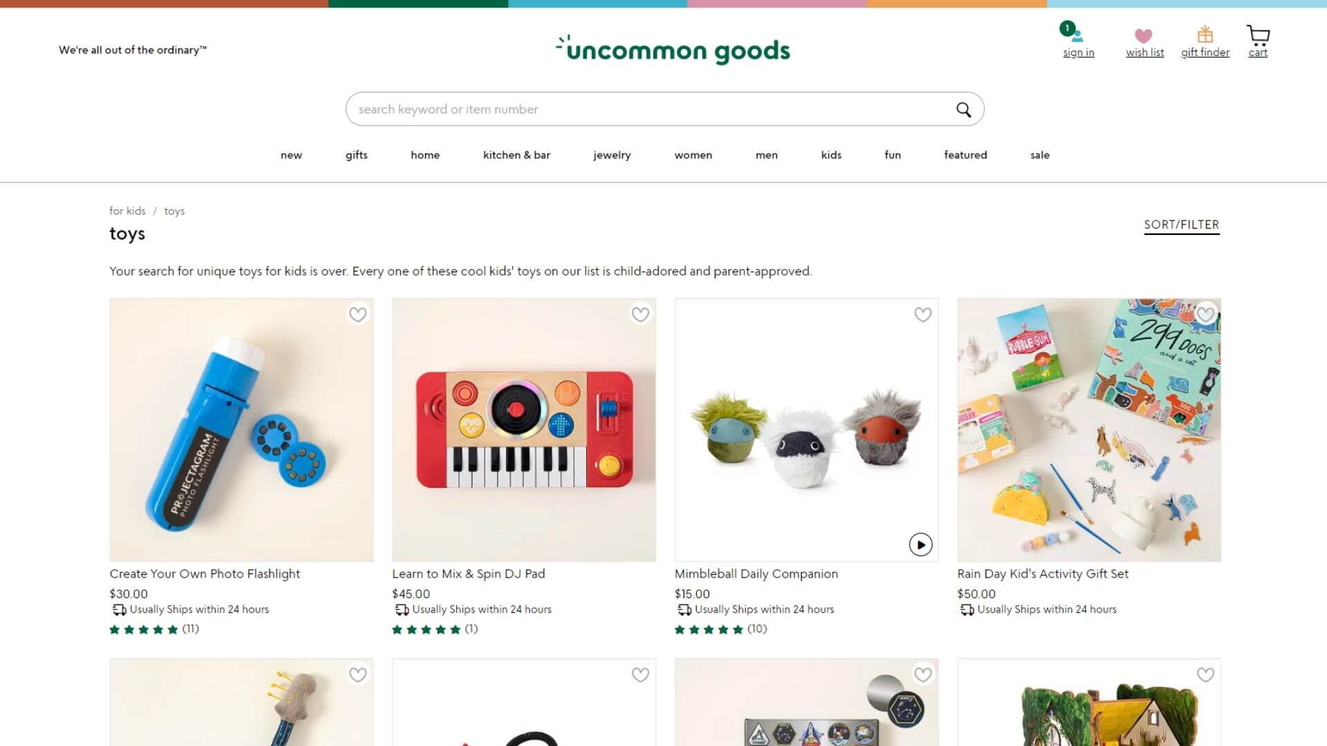 uncommon goods toy stores usa online retailers