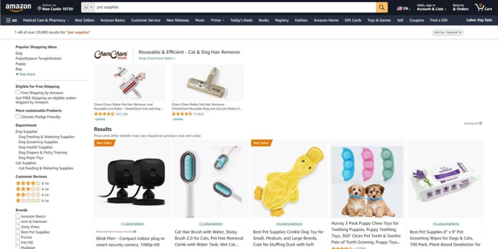 amazon top 10 websites for buying pet-related goods in the united states